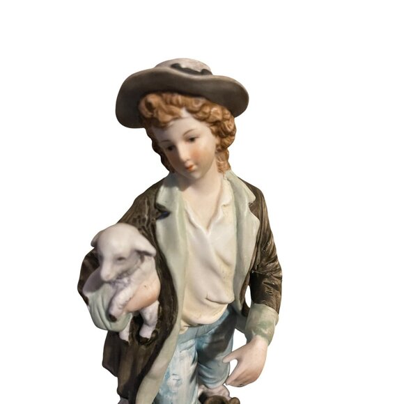 Ethan Allen Porcelain Figurine Set Shepherd & Shepherdess With Lambs Japan - Picture 5 of 12